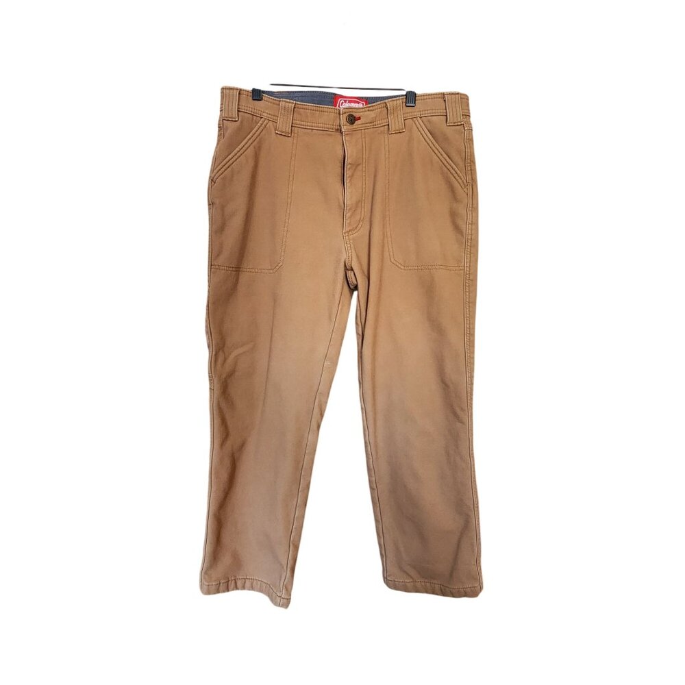 Coleman Mens Brown Fleece-Lined Work Pants Size 34x30